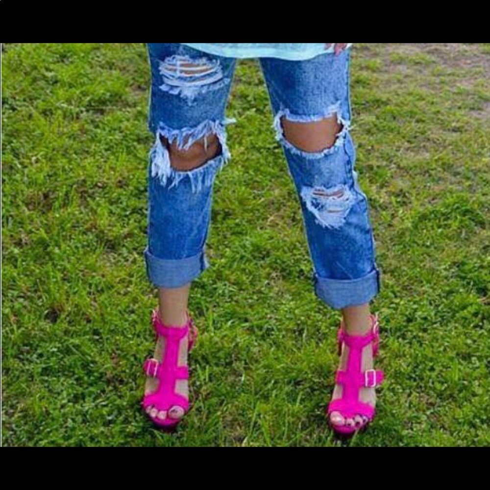 Distressed jeans